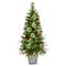 4.5ft. Pre-Lit Artificial Potted Christmas Tree, Clear Lights